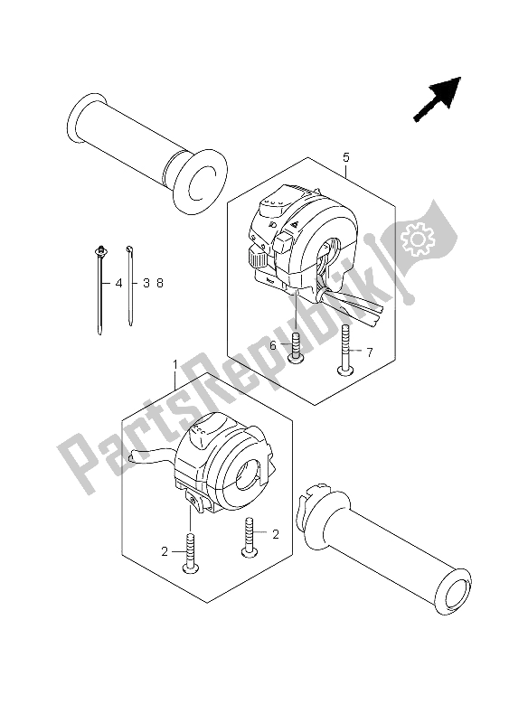 Tutte le parti per il Interruttore Maniglia del Suzuki GSX 1300 BKA B King 2008