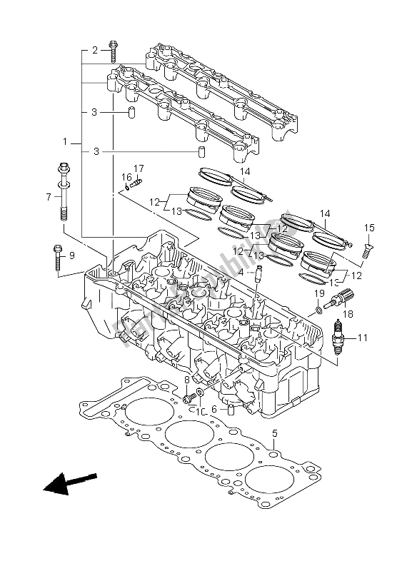 Toutes les pièces pour le Culasse du Suzuki GSX R 1000 2008