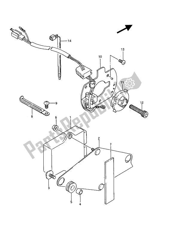 Alle onderdelen voor de Signaal Generator van de Suzuki GSX 1100F 1989