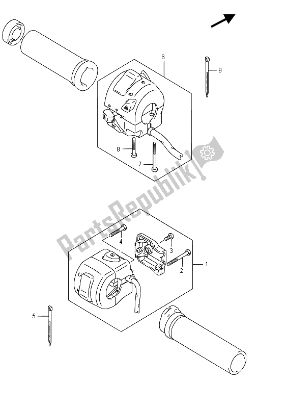 All parts for the Handle Switch (vzr1800 E19) of the Suzuki VZR 1800 BZ M Intruder 2015
