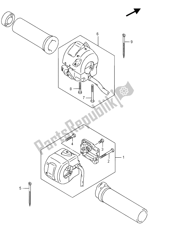 Tutte le parti per il Interruttore Maniglia (vzr1800 E19) del Suzuki VZR 1800 BZ M Intruder 2015