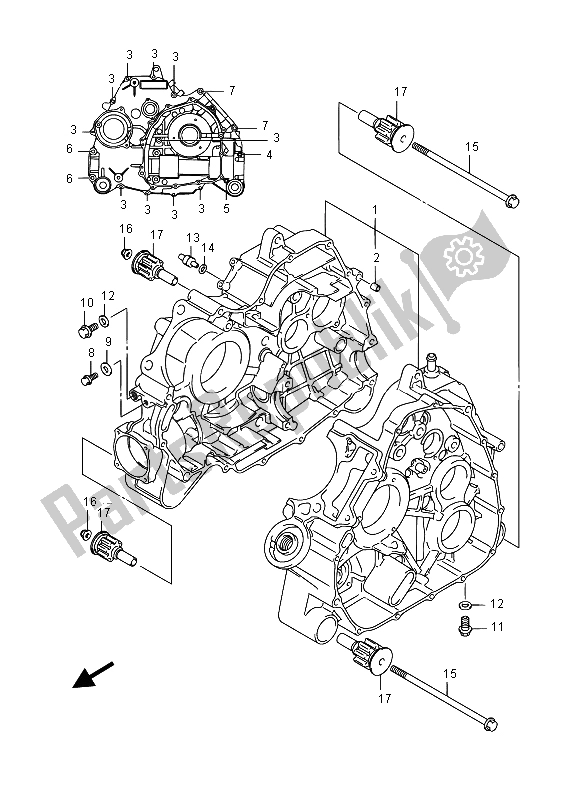 Todas las partes para Caja Del Cigüeñal de Suzuki LT A 500 XZ Kingquad AXI 4X4 2015