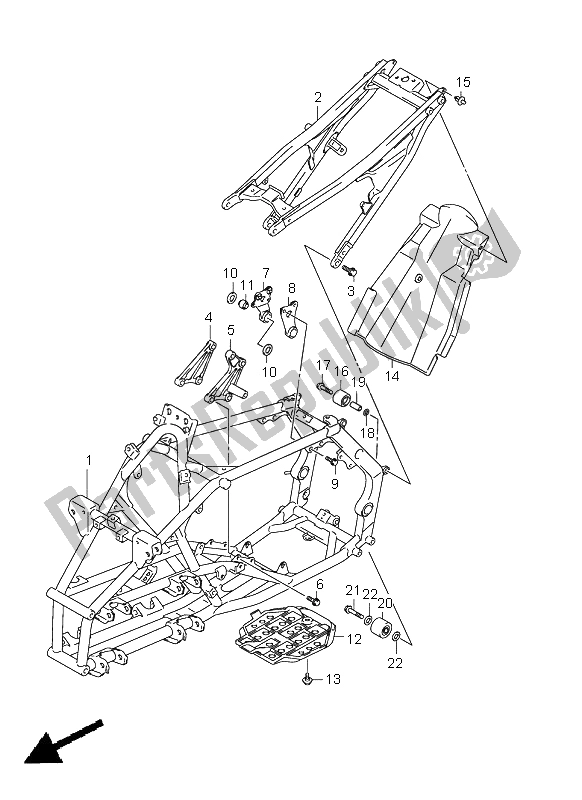Todas las partes para Marco (lt-r450) de Suzuki LT R 450Z Quadracer 2011