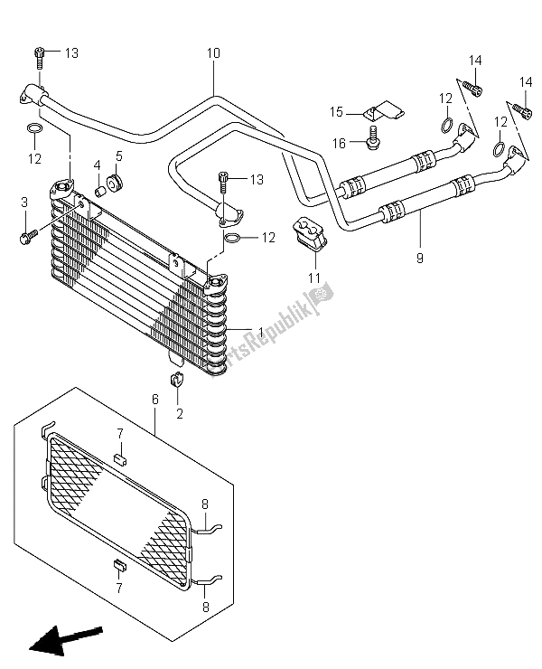 Tutte le parti per il Radiatore Dell'olio del Suzuki LT A 400F Eiger 4X4 2003