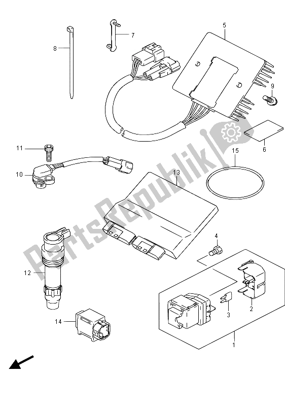 Toutes les pièces pour le électrique (gsx1300ra E02) du Suzuki GSX 1300 RA Hayabusa 2015