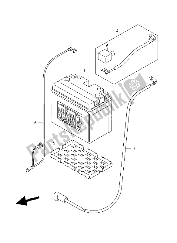 All parts for the Battery of the Suzuki GSX R 750 2007