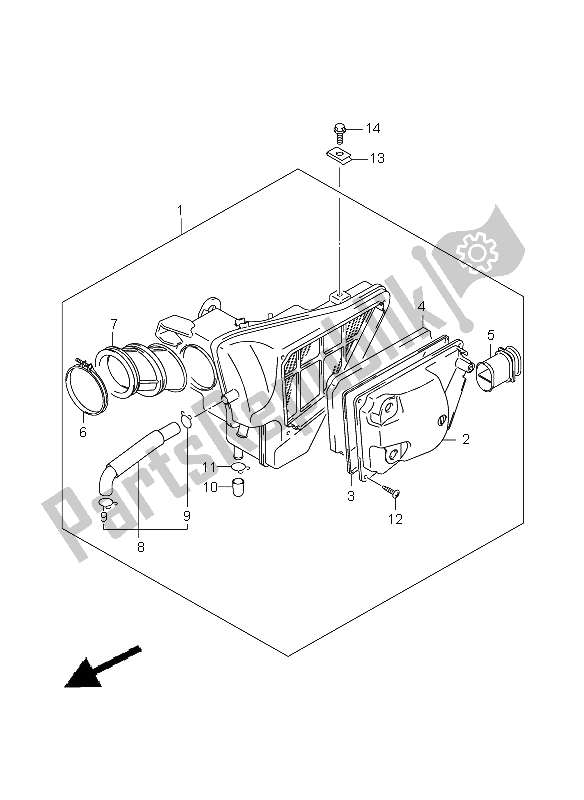 All parts for the Air Cleaner of the Suzuki RV 125 Vanvan 2008