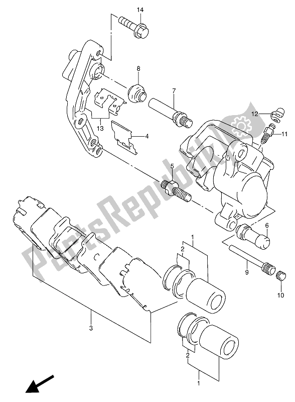 Todas as partes de Pinças Frontais do Suzuki RF 600 RU 1993