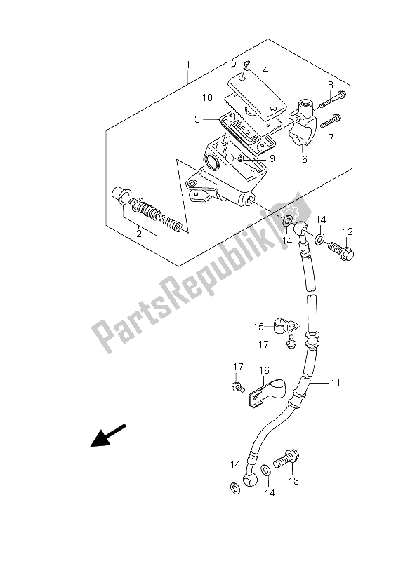 Todas las partes para Cilindro Maestro Delantero de Suzuki GS 500 2003