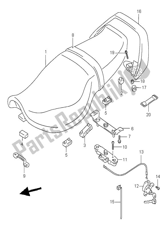 All parts for the Seat of the Suzuki RF 900R 1996