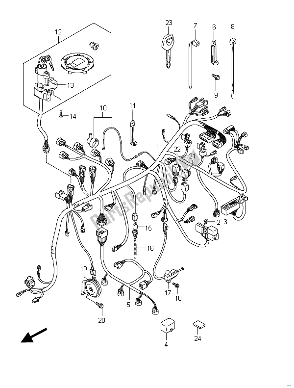 All parts for the Wiring Harness (gsf650ua) of the Suzuki GSF 650 Sasa Bandit 2011