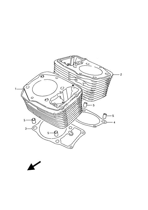 Alle onderdelen voor de Cilinder van de Suzuki VS 1400 Glpf Intruder 1988