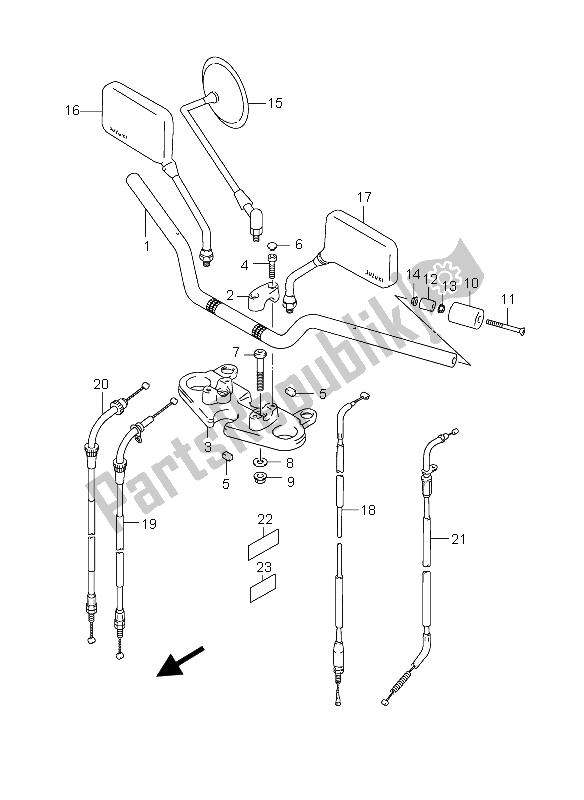 All parts for the Handlebar of the Suzuki GS 500 2003