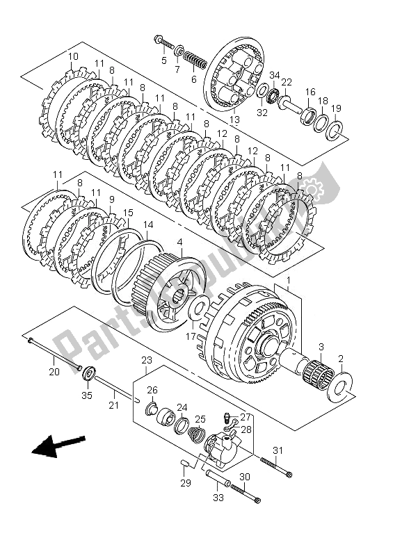 Todas las partes para Embrague de Suzuki DL 1000 V Strom 2007