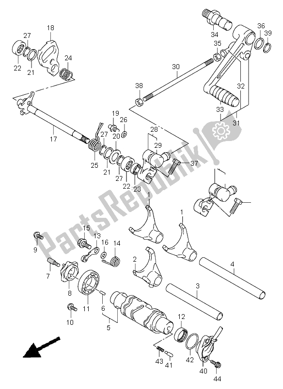 Toutes les pièces pour le Changement De Vitesse du Suzuki GSX 1400 2002