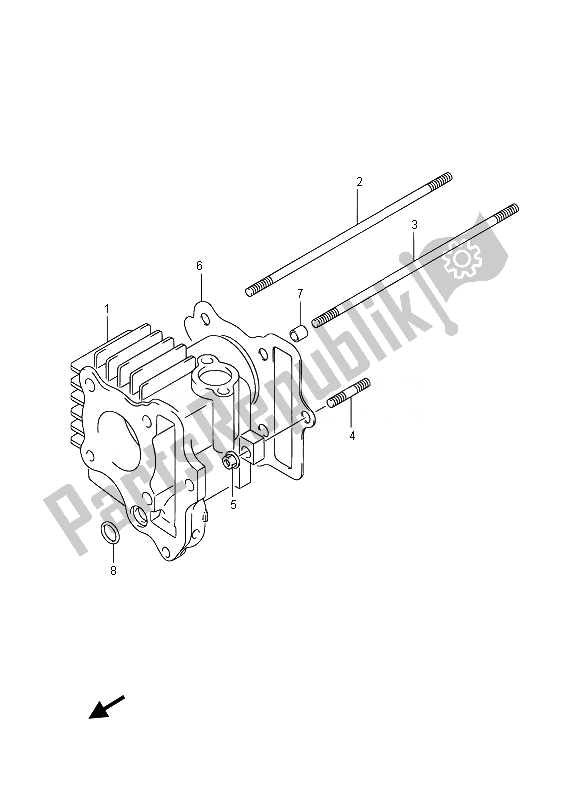 All parts for the Cylinder of the Suzuki DR Z 70 2014