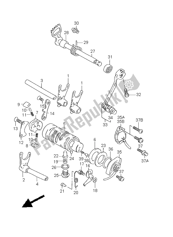 Toutes les pièces pour le Changement De Vitesse du Suzuki GN 125E 1998