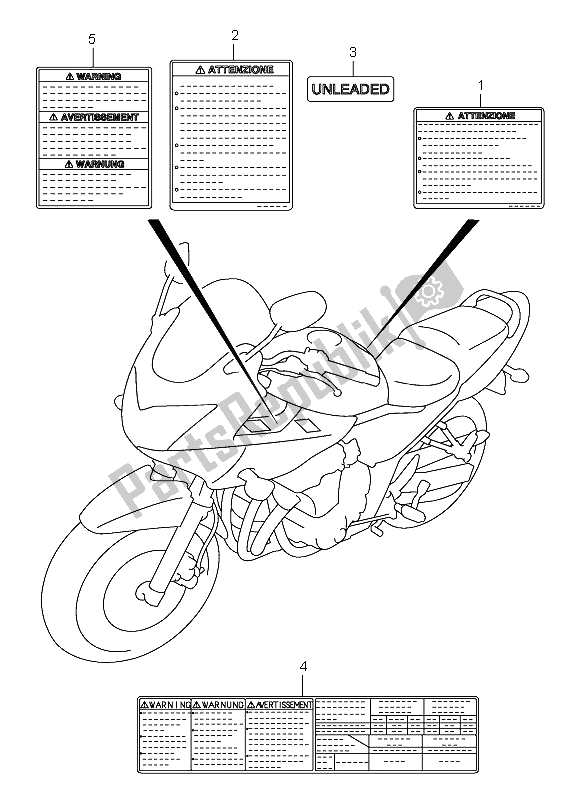 Tutte le parti per il Etichetta del Suzuki GSF 650 Nsnasa Bandit 2005