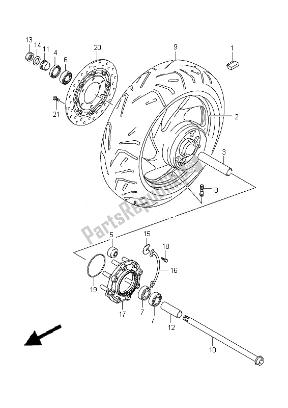 Toutes les pièces pour le Roue Arrière du Suzuki VZ 1500 Intruder 2010