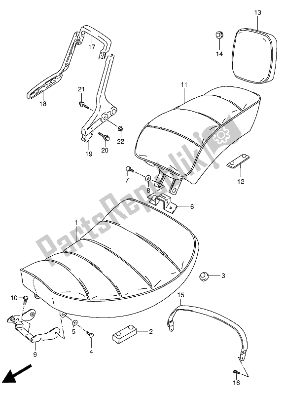 Toutes les pièces pour le Siège du Suzuki VS 800 GL Intruder 1994