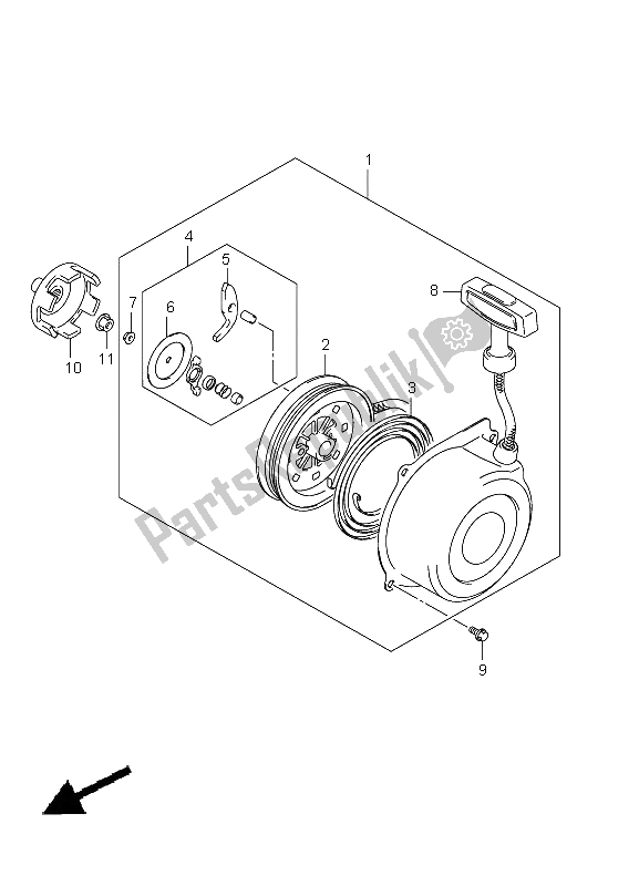 Todas las partes para Arrancador De Retroceso de Suzuki LT F 250 Ozark 2012