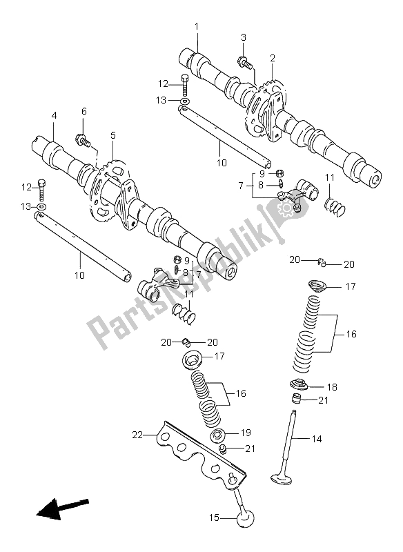 Tutte le parti per il Albero A Camme E Valvola del Suzuki GSF 600S Bandit 1996