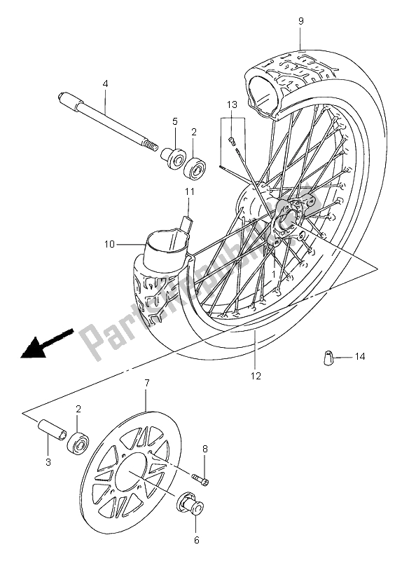 Tutte le parti per il Ruota Anteriore del Suzuki LS 650 Savage 1997