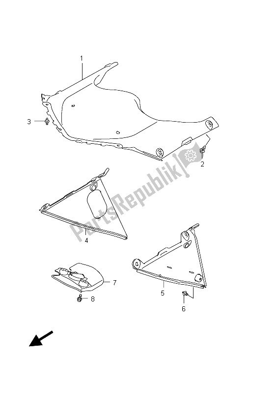 All parts for the Inner Cover of the Suzuki GSX R 600 2012