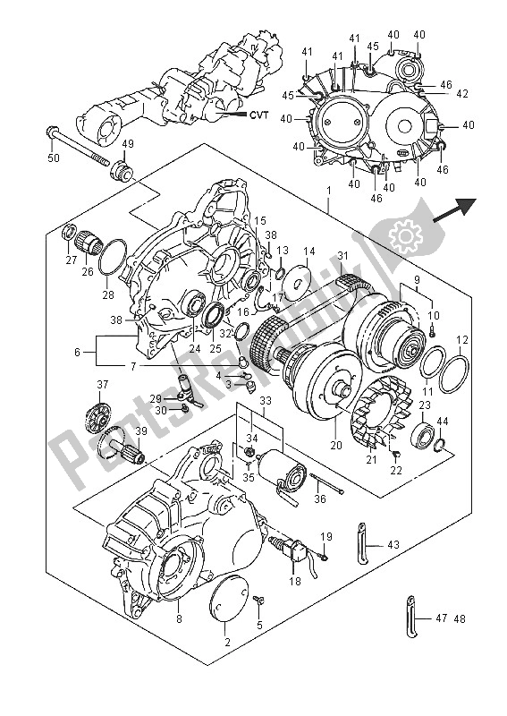 All parts for the Cvt of the Suzuki AN 650Z Burgman Executive 2016