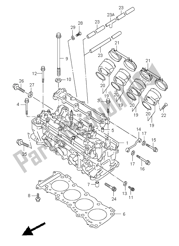 Wszystkie części do G? Owica Cylindra Suzuki GSX R 600 1999