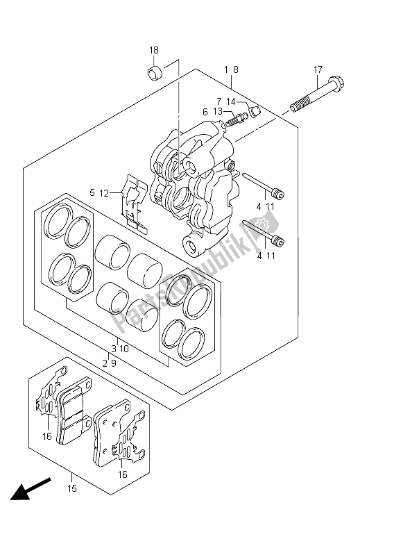 Tutte le parti per il Pinza Anteriore del Suzuki GSX R 1000 2011