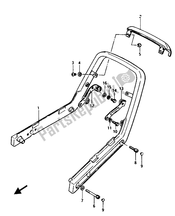 All parts for the Pillion Rider Handle of the Suzuki GSX 1100 1150 Eesef 1985