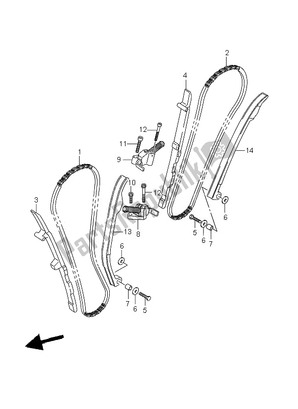 Alle onderdelen voor de Cam Ketting van de Suzuki VL 800C Volusia 2007