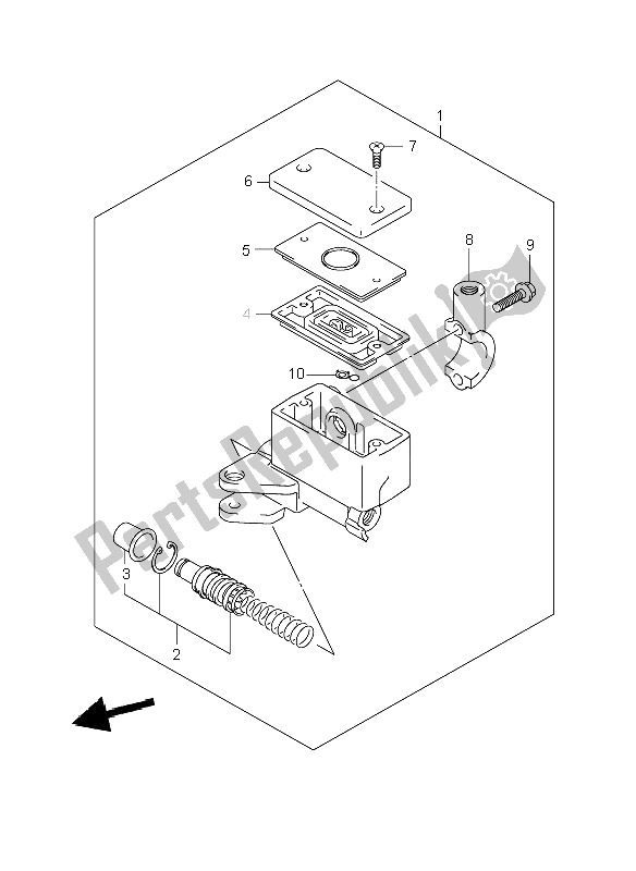 All parts for the Front Master Cylinder (gsf1250-a) of the Suzuki GSF 1250 Nassa Bandit 2009