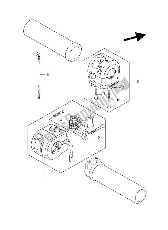 All parts for the Handle Switch of the Suzuki VL 800C Volusia 2008