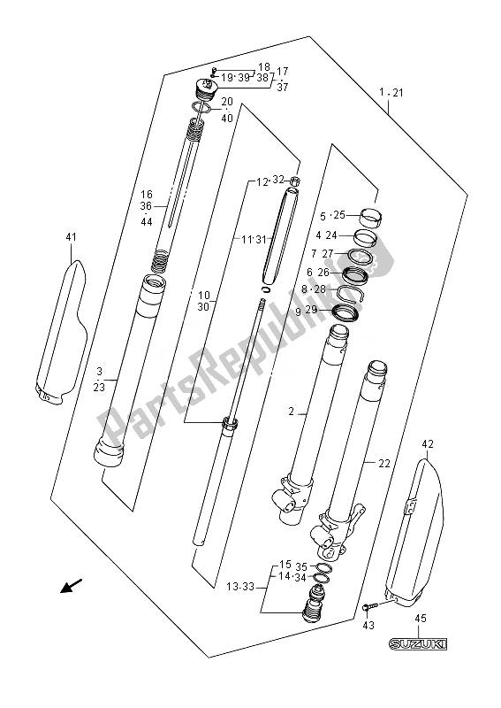 Toutes les pièces pour le Amortisseur De Fourche Avant du Suzuki RM 85 SW LW 2014