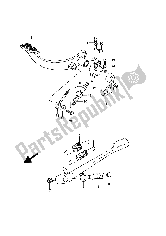 Todas las partes para Soporte Y Freno Trasero de Suzuki VS 1400 Glpf Intruder 1992