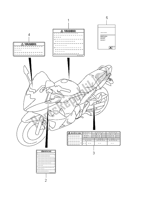 Tutte le parti per il Etichetta (gsx650f E21) del Suzuki GSX 650 FA 2012