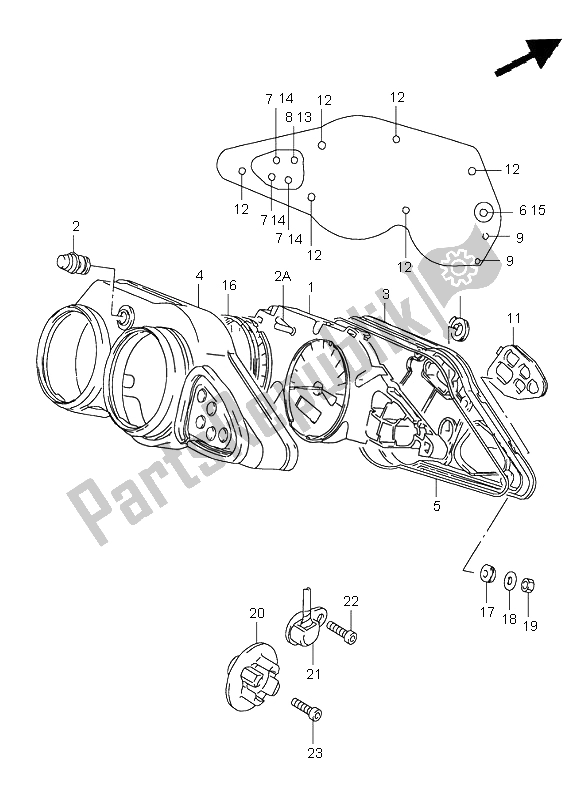 Tutte le parti per il Tachimetro del Suzuki TL 1000S 2001