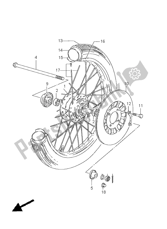 Wszystkie części do Przednie Ko? O (gn125) Suzuki GN 125E 2001