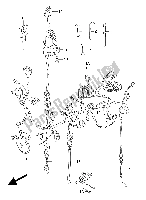 All parts for the Wiring Harness of the Suzuki XF 650 Freewind 1999