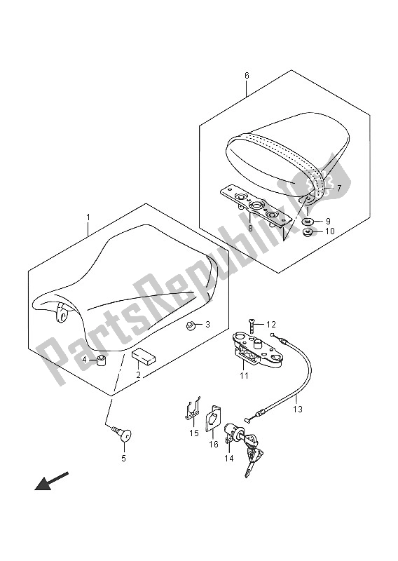 All parts for the Seat of the Suzuki GSX R 750 2016