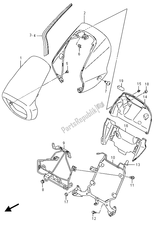 Todas las partes para Cubierta Del Faro (vzr1800bz E02) de Suzuki VZR 1800 BZ M Intruder 2015