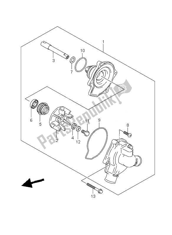 Todas las partes para Bomba De Agua de Suzuki GSF 1250 Nsnasa Bandit 2007