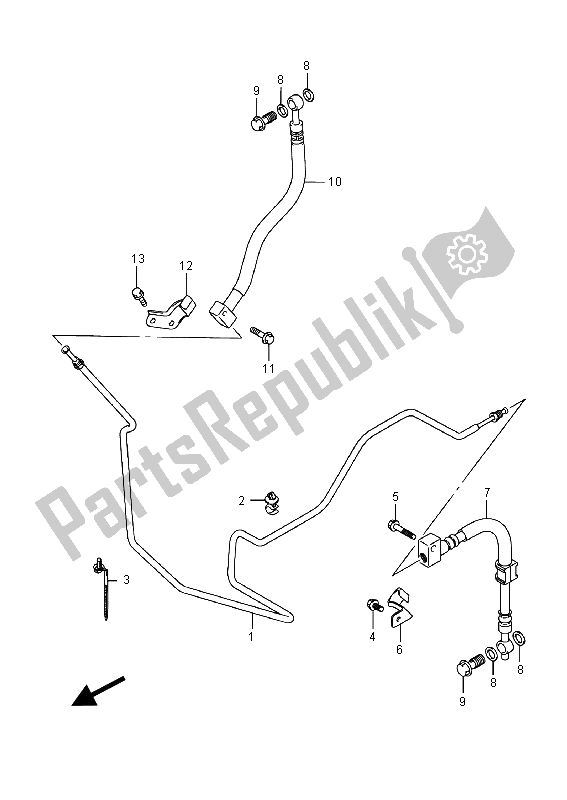 All parts for the Rear Brake Hose of the Suzuki UH 200A Burgman 2015