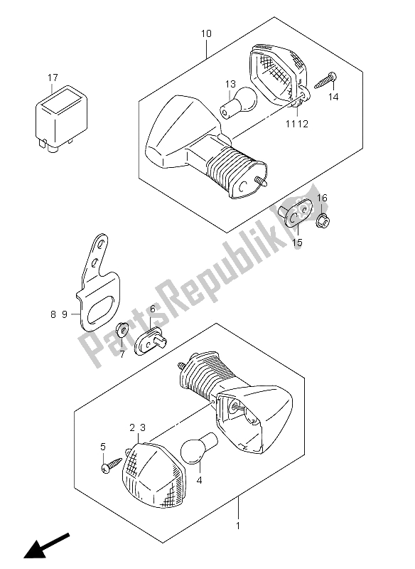 All parts for the Turn Signal Lamp (e24) of the Suzuki DR Z 400E 2006