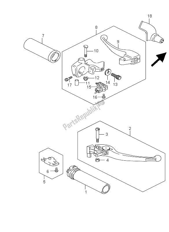 Tutte le parti per il Leva Della Maniglia del Suzuki C 1800R VLR 1800 2009