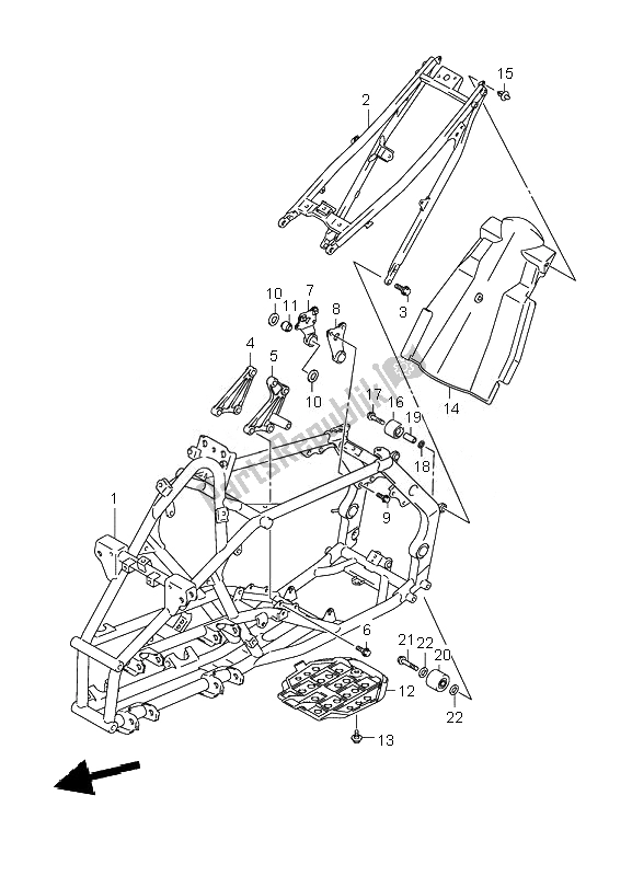 Tutte le parti per il Telaio del Suzuki LT R 450 Quadracer 2007