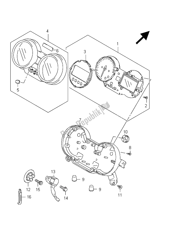 All parts for the Speedometer (gsf1250sa E21) of the Suzuki GSF 1250 SA Bandit 2012