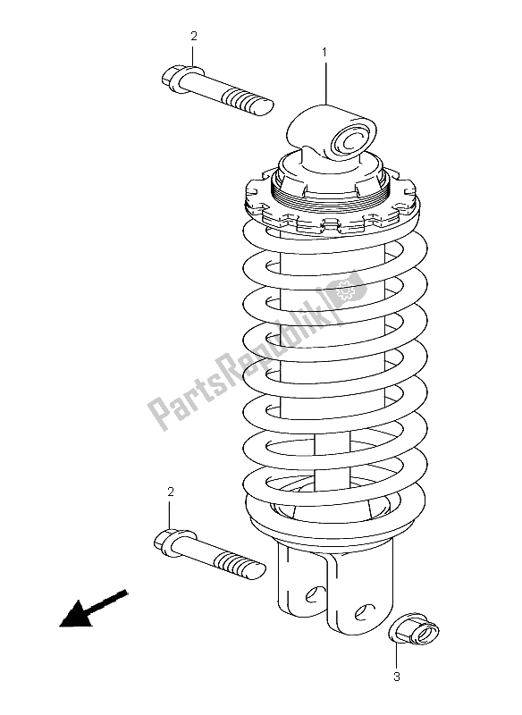 All parts for the Rear Shock Absorber of the Suzuki DR Z 125 SW LW 2004